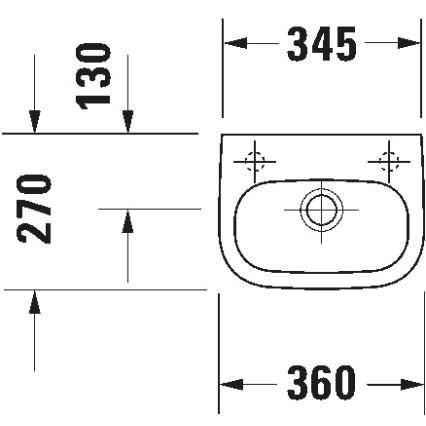 Duravit 7053600082 - Függesztett mosdó D-CODE 36x27 cm kerámia/fényes fehér