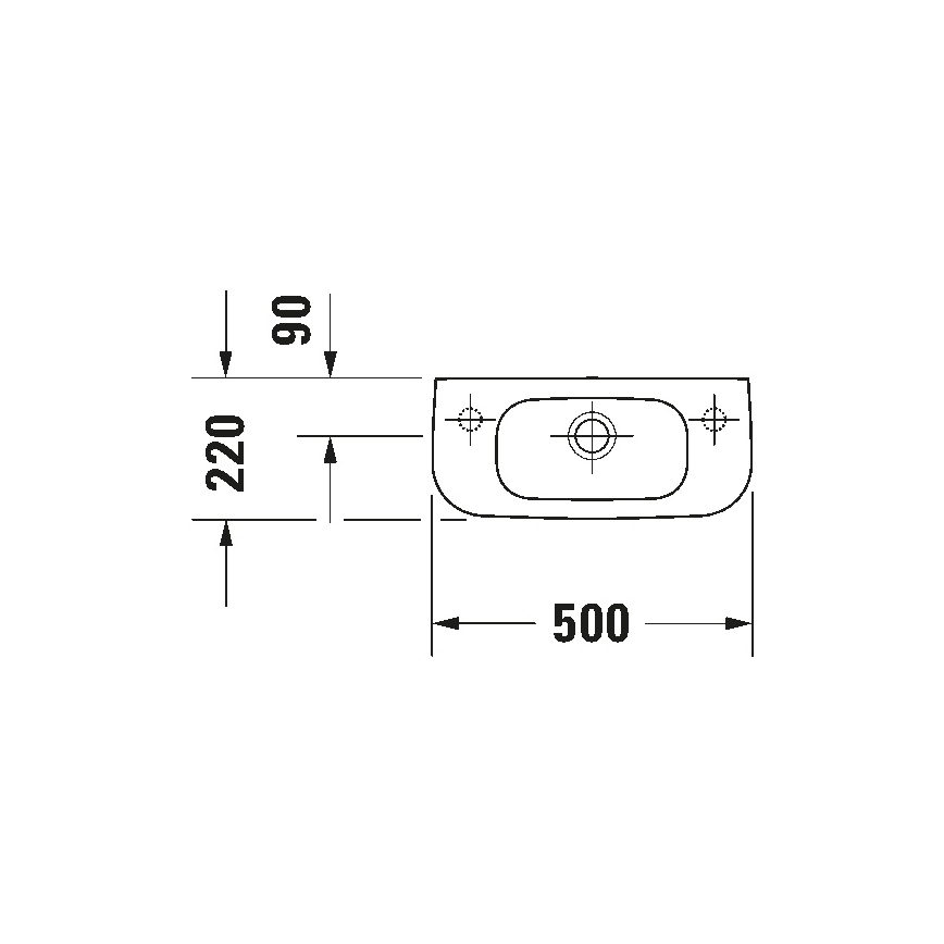 Duravit 7065000092 - Függesztett mosdó D-CODE 50x22 cm kerámia/fényes fehér
