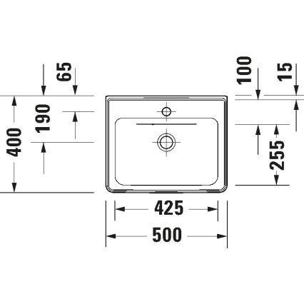 Duravit 742500000 - D-NEO függesztett mosdó 50x40 cm kerámia/fényes fehér