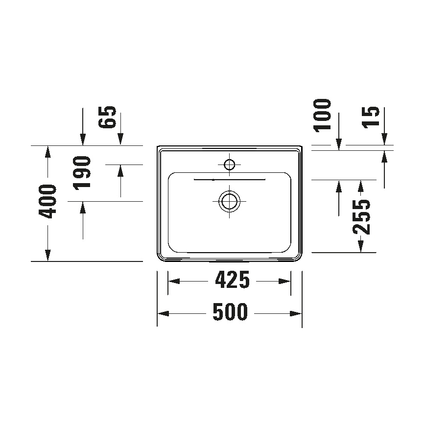 Duravit 742500060 - Függesztett mosdó D-NEO 50x40 cm kerámia/fényes fehér