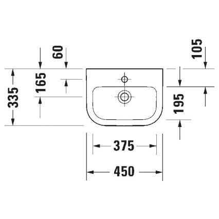 Duravit 7484500002 - Fali mosdó D-CODE 45x33,5 cm kerámia/fényes fehér