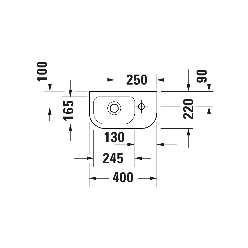 Duravit 7494000412 - Függesztett mosdó D-CODE 40x22 cm kerámia/fényes fehér