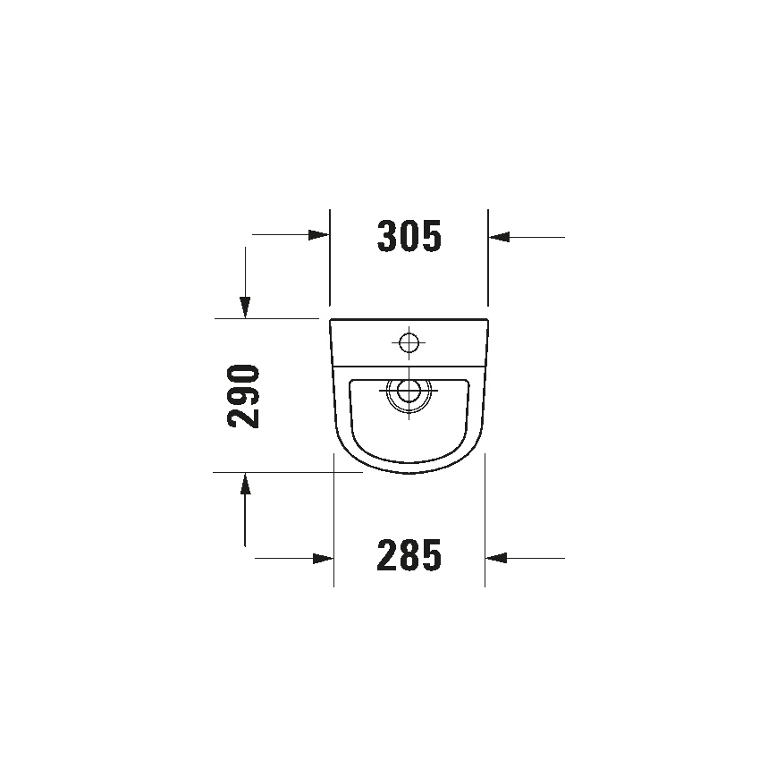 Duravit 828300000 - Piszoár perem nélküli D-CODE, felső vízcsatlakozás, hátsó kifolyás, kerámia/fényes fehér