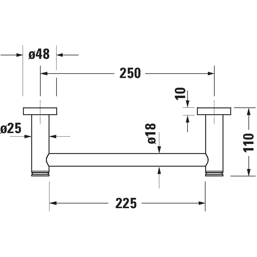Duravit 99141000 - Fürdőkád kapaszkodó D-CODE 28,4 cm fényes króm