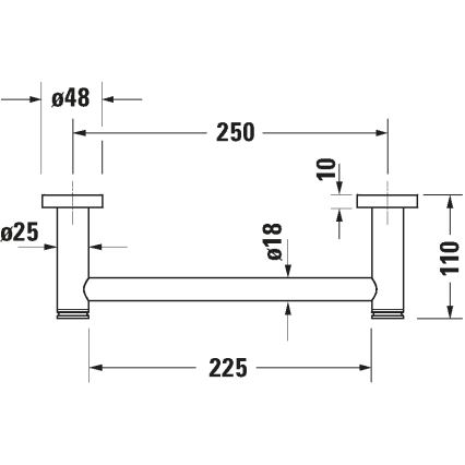 Duravit 99144600 - D-CODE fürdőkádfogantyú 28,4 cm matt fekete