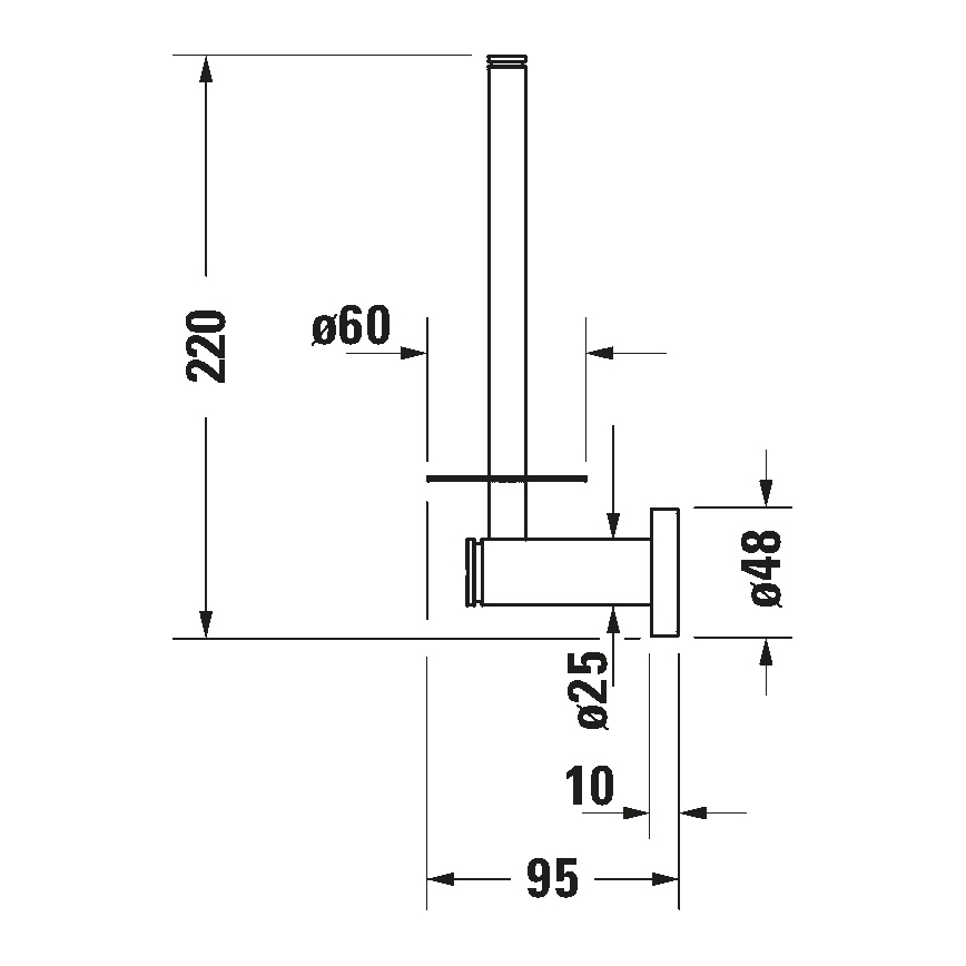 Duravit 99151000 - D-CODE WC-papírtartó, fényes króm