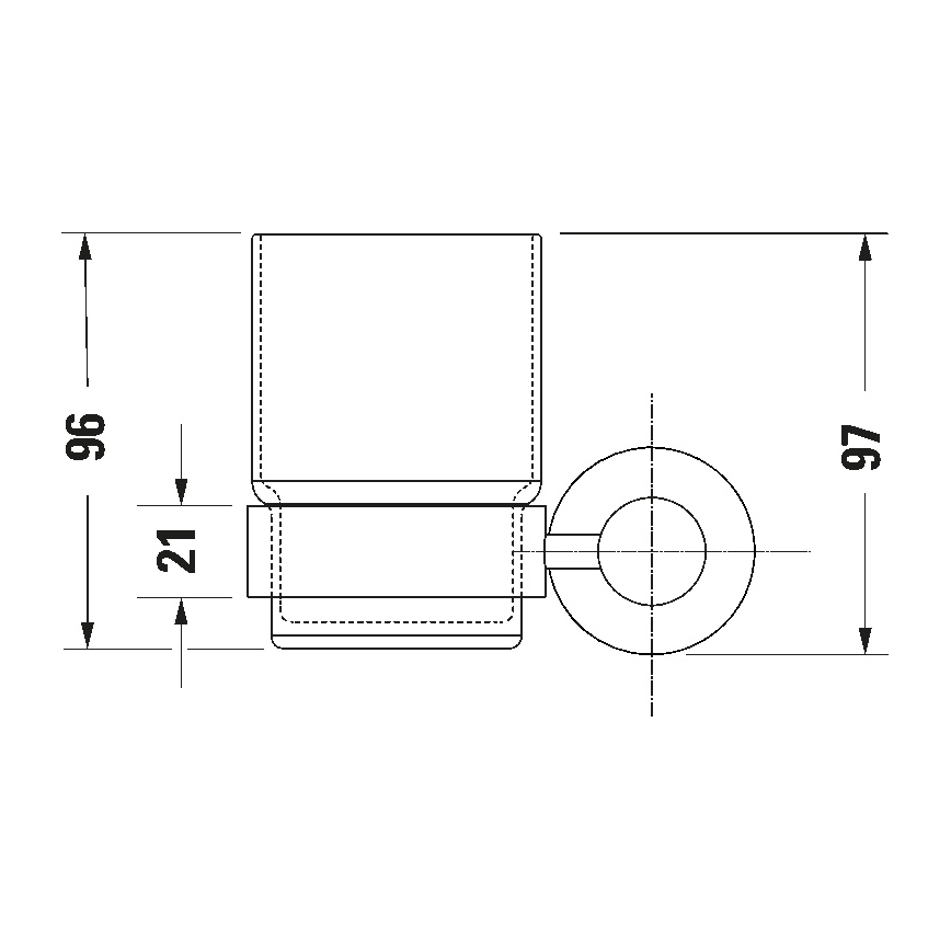 Duravit 99194600 - Falra szerelhető D-CODE fogkefatartó, bal oldali, matt fekete