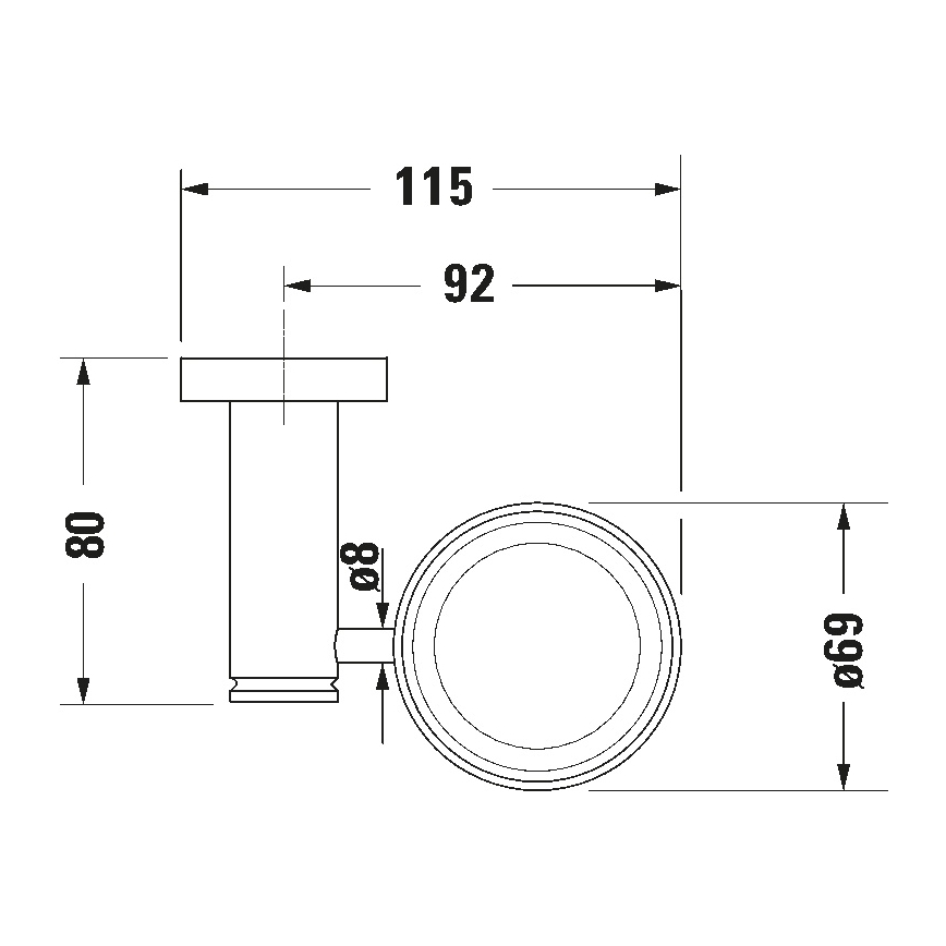 Duravit 99201000 - D-CODE jobb oldali, falra szerelhető fogkefetartó, fényes króm