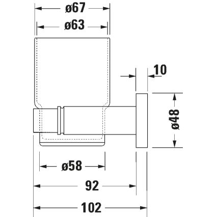Duravit 99204600 - D-CODE falra szerelhető fogkefetartó, jobb oldali, matt fekete