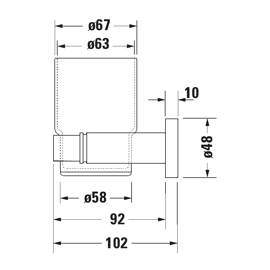 Duravit 99204600 - D-CODE falra szerelhető fogkefetartó, jobb oldali, matt fekete