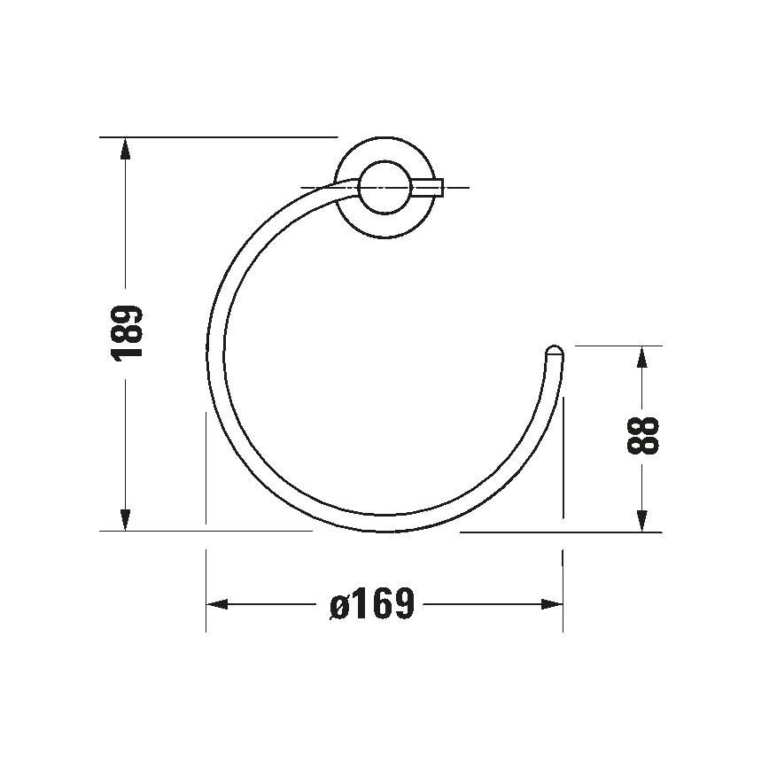 Duravit 99211000 - Fali törölközőtartó D-CODE fényes króm