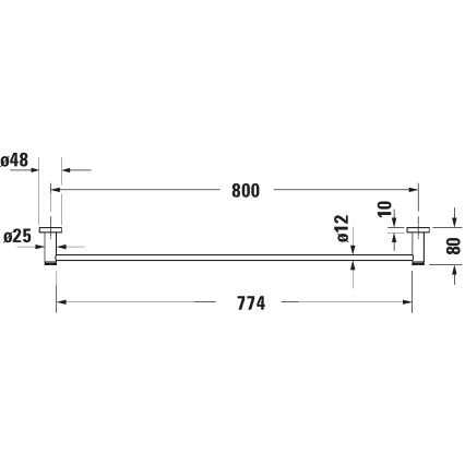 Duravit 99231000 - D-CODE falra szerelhető törölközőtartó, 84,5 cm, fényes króm
