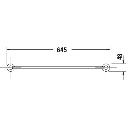 Duravit 99244600 - Falra szerelhető törölközőtartó D-CODE 64,5 cm matt fekete