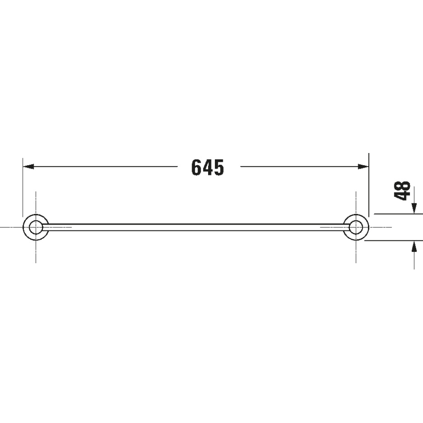 Duravit 99244600 - Falra szerelhető törölközőtartó D-CODE 64,5 cm matt fekete