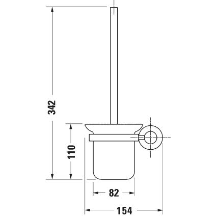 Duravit 99271000 - Fali WC-kefe D-CODE, fényes króm