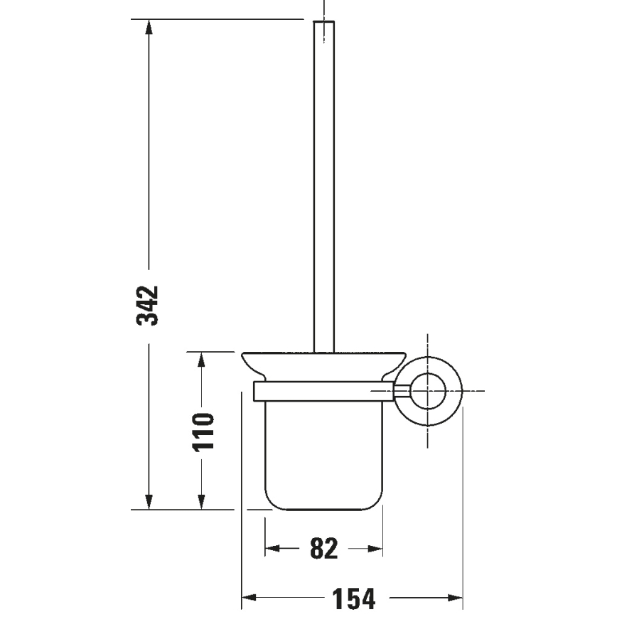 Duravit 99271000 - Fali WC-kefe D-CODE, fényes króm
