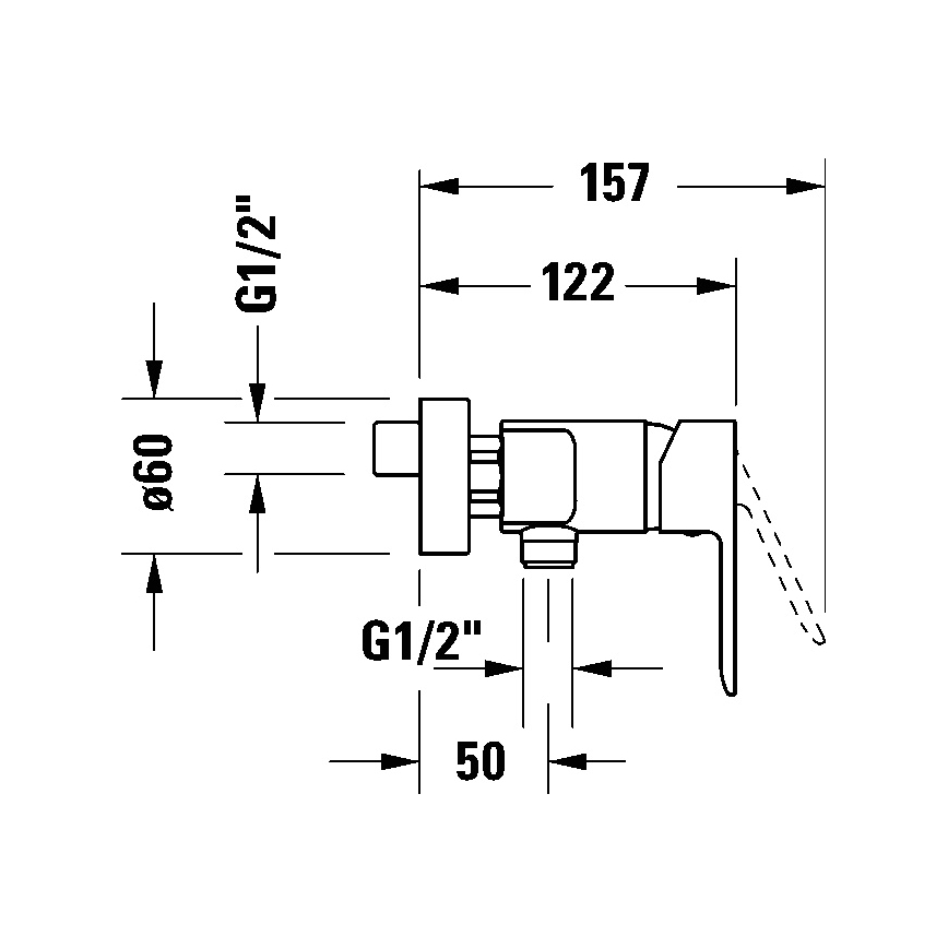 Duravit DC4230001046 - D-CODE zuhanycsaptelep matt fekete