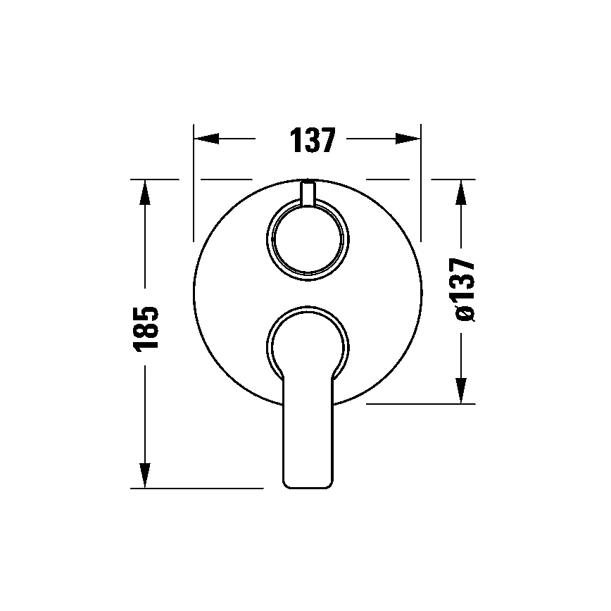 Duravit DC5210008010 - D-CODE rejtett szerelésű zuhanycsaptelep, fényes króm