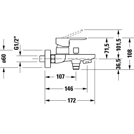 Duravit DC5230001046 - D-CODE kádcsaptelep, matt fekete