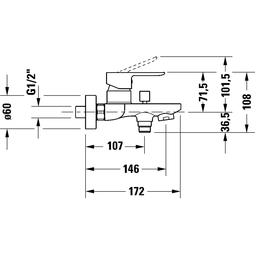 Duravit DC5230001046 - D-CODE kádcsaptelep, matt fekete