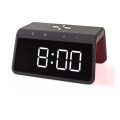Ébresztőóra LCD kijelzővel és 15W/5V vezeték nélküli töltővel 1xCR2032 fekete
