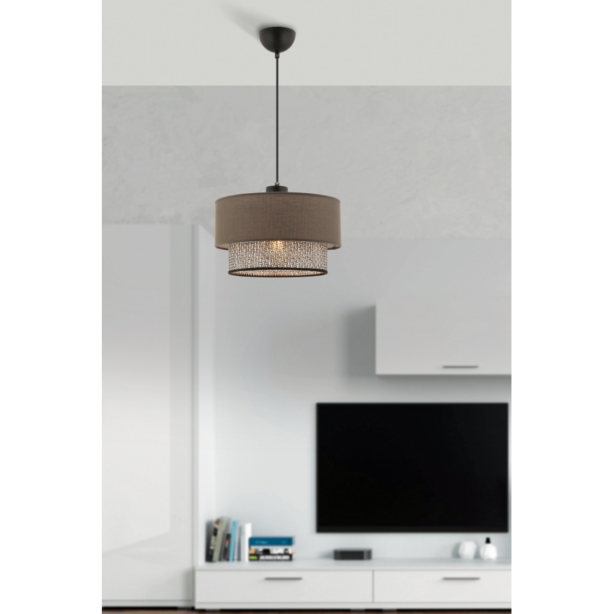 ECHO kábeles függeszték 1xE27/60W/230V barna/szürke