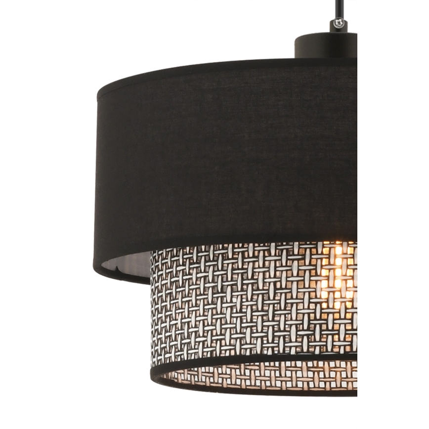 ECHO zsinóros függőlámpa 1xE27/60W/230V fekete/szürke