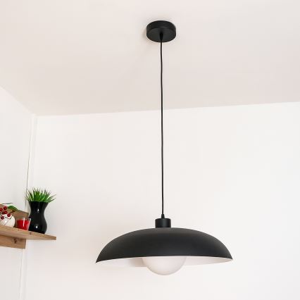 ECLIPSE kábellel függesztett csillár 1xE27/15W/230V fekete/fehér