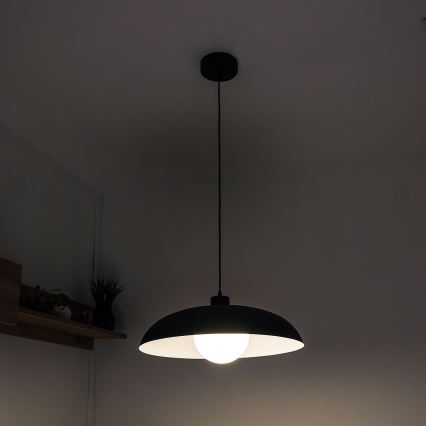 ECLIPSE kábellel függesztett csillár 1xE27/15W/230V fekete/fehér
