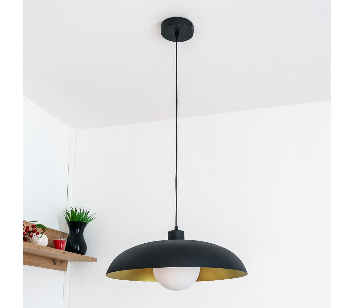 ECLIPSE zsinóros függőlámpa 1xE27/15W/230V fekete/arany W