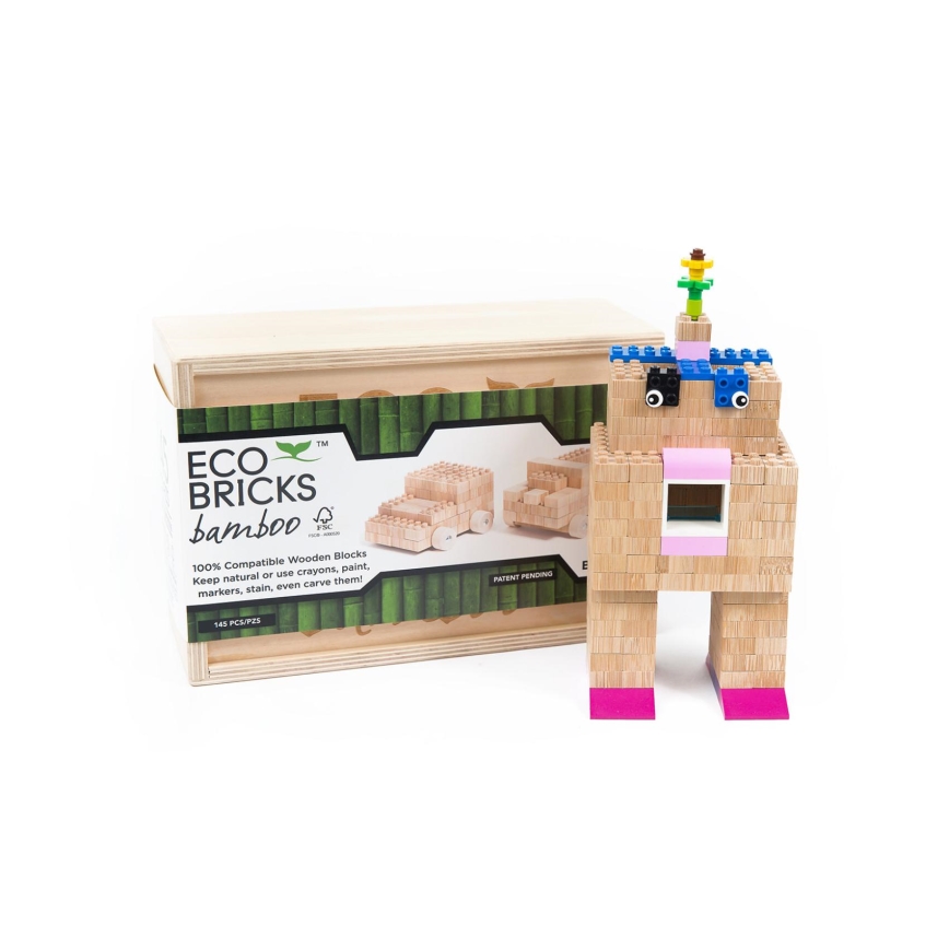ECO BRICKS 145 darabos fa építőkészlet