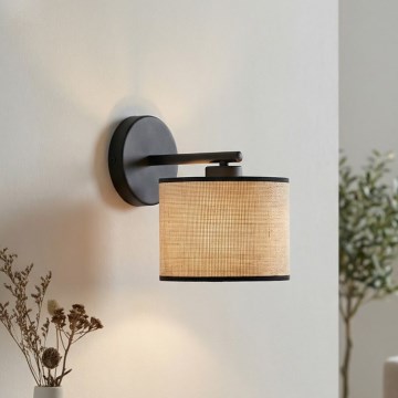ECO fali lámpa 1xE27/15W/230V bézs/rattan