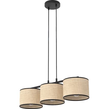 ECO kábelcsillár 3xE27/15W/230V bézs/rattan