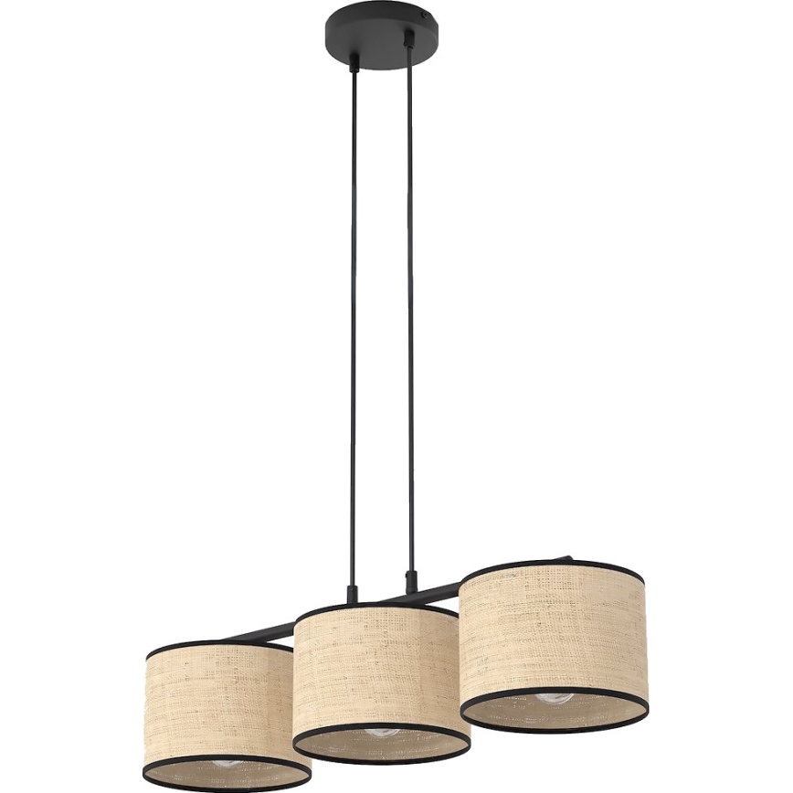 ECO kábelcsillár 3xE27/15W/230V bézs/rattan
