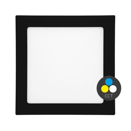 LED Fürdőszobai beépíthető lámpa RAFA LED/12W/230V 3000/4000/6000K 17x17 cm IP44 fekete
