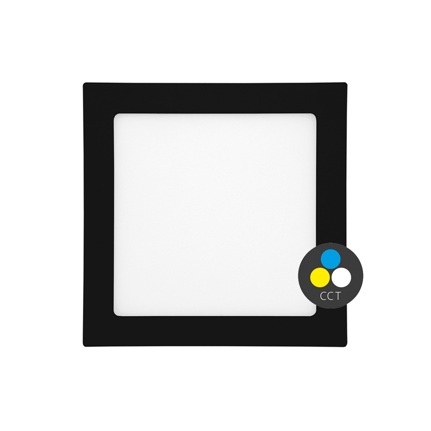 LED Fürdőszobai beépíthető lámpa RAFA LED/12W/230V 3000/4000/6000K 17x17 cm IP44 fekete