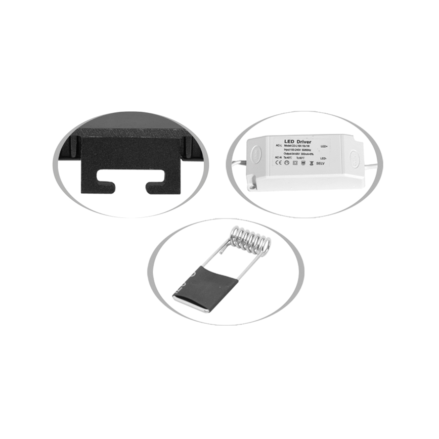 LED Fürdőszobai beépíthető lámpa RAFA LED/12W/230V 3000/4000/6000K 17x17 cm IP44 fekete