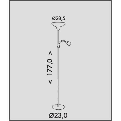 Ecolite LF34-MO/CHRM - Állólámpa DUHA 1xE27/100W/230V + 1xE14/40W