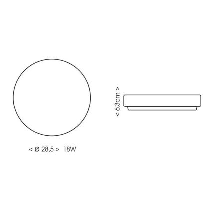 LED Fürdőszobai mennyezeti lámpa LIRA LED/18W/230V 4000K átm. 28,5 cm IP44