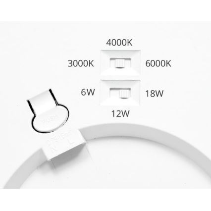 LED Dimmelhető beépíthető lámpa érzékelővel LEXA LED/6/12/18W/230V 3000/4000/6000K átm. 22,5 cm fekete