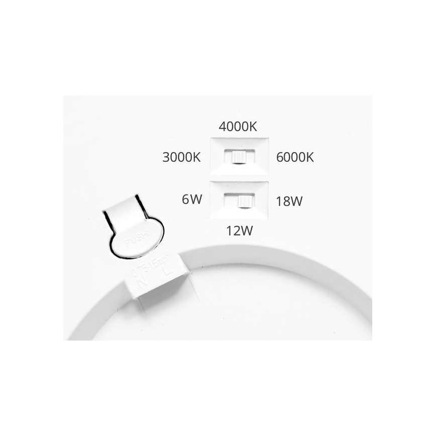 LED Dimmelhető beépíthető lámpa érzékelővel LEXA LED/6/12/18W/230V 3000/4000/6000K átm. 22,5 cm fekete