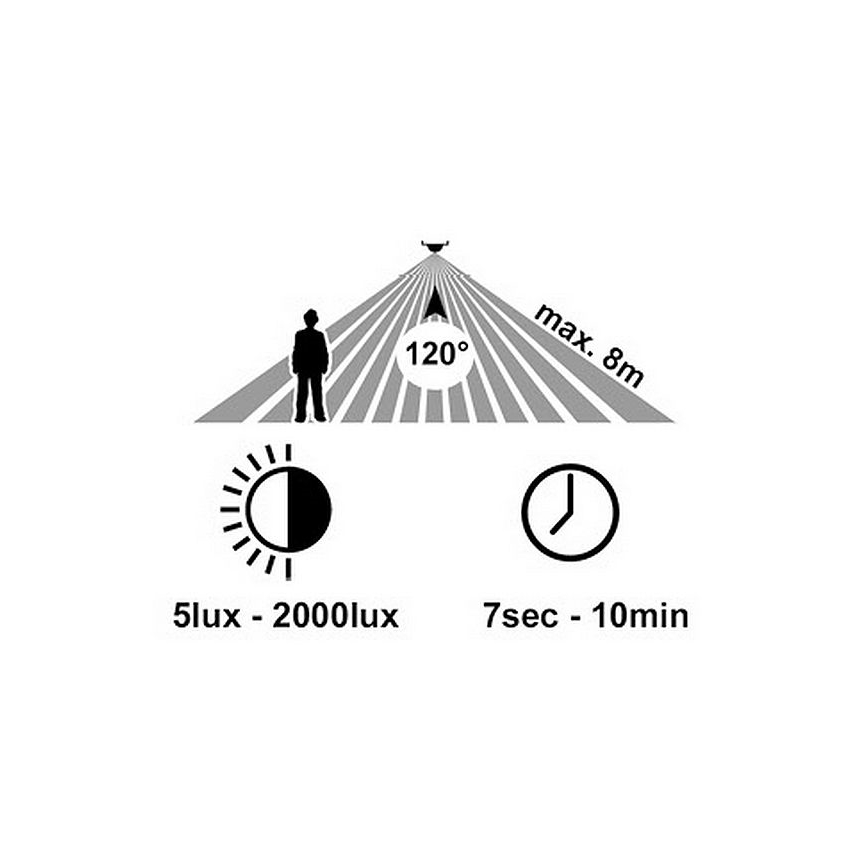 LED Kültéri fali lámpa érzékelővel RITA LED/12W/230V 4000K IP65