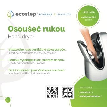 EcoStep 100001 - Információs tábla kézszárítóhoz R1.1 CZ/ENG