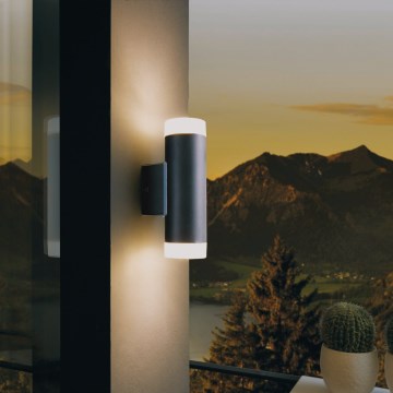 Eglo 13709 - LED Kültéri fali lámpa RIGA 2xGU10/4,6W/230V IP44 fekete