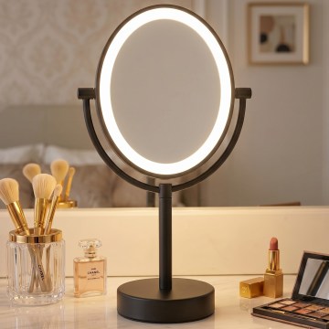 Eglo 201599 - Kozmetikai tükör LED háttérvilágítással LED/4W/4xAA IP65 fekete
