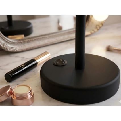 Eglo 201599 - Kozmetikai tükör LED háttérvilágítással LED/4W/4xAA IP65 fekete