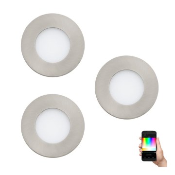 Eglo - 3 darabos dimmelhető LED RGB beépíthető lámpatest FUEVA-C LED/3W/230V átmérő 8,5 cm