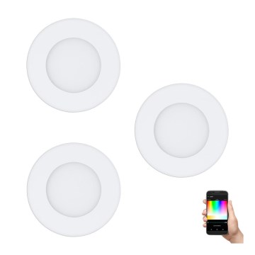 Eglo - 3 darabos készlet RGB LED dimmelhető beépíthető lámpa FUEVA-C LED/3W/230V átm. 8,5 cm
