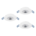 Eglo - 3 darabos LED szett süllyesztett mennyezeti lámpatest LED/4,9W/230V 2700/4000/6500K Ø 9 cm fehér
