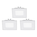 Eglo - 3 darabos szett FUEVA 1 süllyesztett LED lámpatest, 1 LED/2,7W/230V, 8,5x8,5 cm